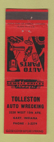 Matchbook Cover - Tolleston Auto Parts Wrecking Gary IN