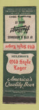Matchbook Cover - Old Style Lager Beer Hustings WEAR