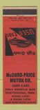 Matchbook Cover - McCord Price Motors Chattanooga TN