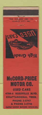 Matchbook Cover - McCord Price Motors Chattanooga TN