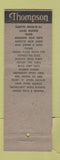 Matchbook Cover - Thompson Auto Parts Scutt Lorain OH