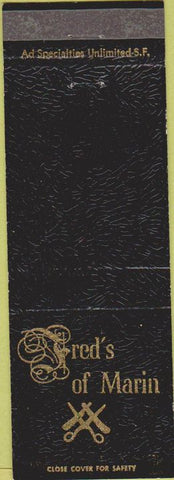 Matchbook Cover - Fred's of Marin San Rafael CA