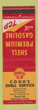 Matchbook Cover - Shell oil gas Cook's Postville IA