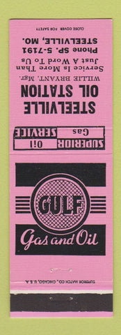 Matchbook Cover - Gulf oil gas Steelville MO