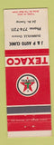 Matchbook Cover - Texaco oil gas J&P Auto Clinic Dunnville ON