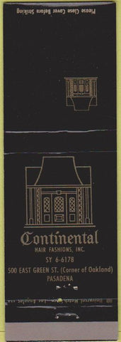 Matchbook Cover - Continental Hair Fashions Pasadena CA