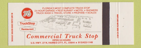 Matchbook Cover - Union 76 oil gas Haines City FL Full Length