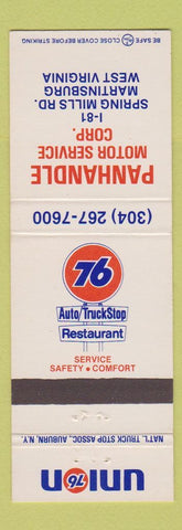 Matchbook Cover - Union 76 oil gas Martinsburg WV