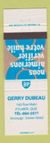 Matchbook Cover - Gerry Dubeau BP oil gas Aylmer QC