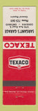 Matchbook Cover - Texaco oil gas Sargant's Garage Oshawa ON