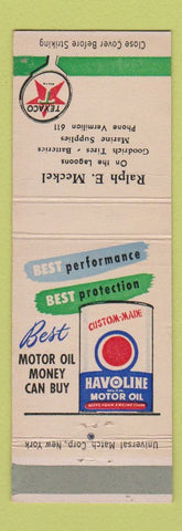 Matchbook Cover - Texaco oil gas Ralph Meckel Vermilion