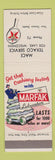 Matchbook Cover - Texaco oil gas Mace Fox Lake WI low phone #