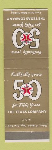 Matchbook Cover - Texaco oil gas 50th Anniversary