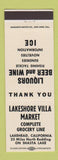 Matchbook Cover - Lakeshore Villa Market Lakehead CA Shasta Lake