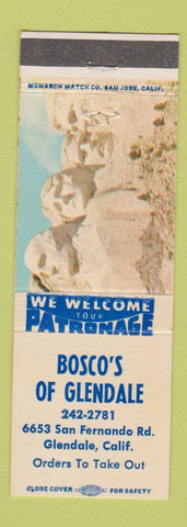Matchbook Cover - Bosco's of Glendale CA