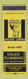 Matchbook Cover - Staats Plumbing Tujunga CA