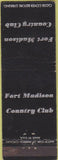 Matchbook Cover - Fort Madison Country Club IA