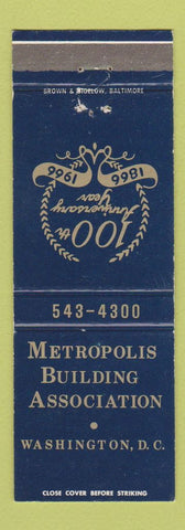 Matchbook Cover - Metropolis Building Association Washington DC 1966