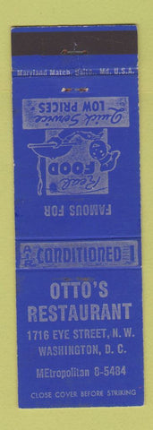 Matchbook Cover - Otto's Restaurant Washington DC
