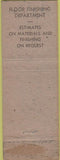 Matchbook Cover - Janitor Supply Chemicals Pittsburgh PA