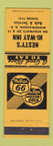 Matchbook Cover - Phillips 66 oil gas Nesty's Minnewaukan ND