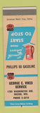 Matchbook Cover - Phillips 66 oil gas George Vikes Racine WI
