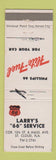Matchbook Cover - Larry's Phillips 66 oil gas St Cloud FL