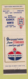 Matchbook Cover - Standard oil gas Elmer Schock Ellendale ND