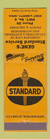 Matchbook Cover - Gene's Standard oil gas West Liberty IA