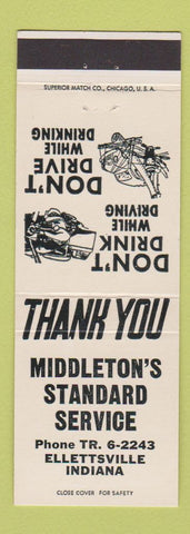 Matchbook Cover - Middleton's Standard oil gas Ellettsville IN
