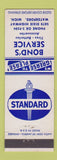 Matchbook Cover - Bond's Standard oil gas Waterford MI