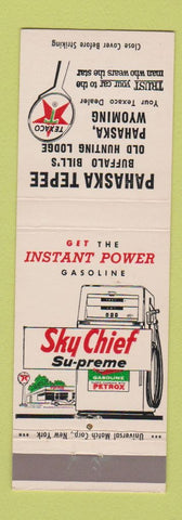 Matchbook Cover - Pahaska Tepee Texaco oil gas WY
