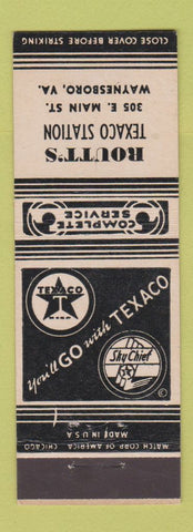 Matchbook Cover - Routt's Texaco oil gas Waynesboro VA