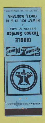 Matchbook Cover - Texaco oil gas Circle MT