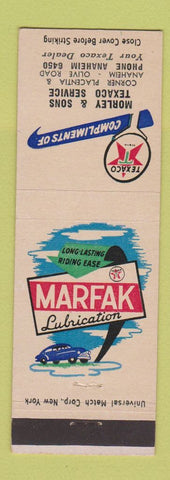 Matchbook Cover - Texaco oil gas Morley