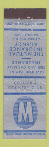 Matchbook Cover - Mutual Insurance Washington DC