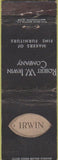 Matchbook Cover - Robert W Irwin Co Furniture