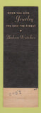 Matchbook Cover - Bulova Watches Universal Jewelry Washington DC