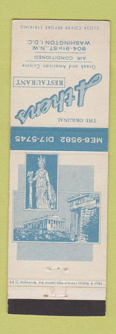 Matchbook Cover - Athens Restaurant Washington DC