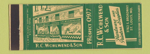 Matchbook Cover - RC Wohlwend Sno Hardware St Louis MO