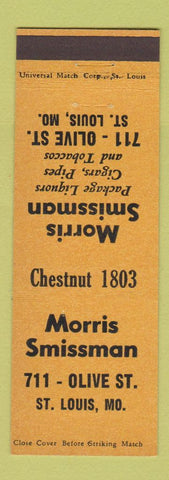 Matchbook Cover - Morris Smissman Liquor Tobacco St Louis MO