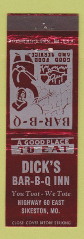 Matchbook Cover - Dick's BBQ Inn Sikeston MO