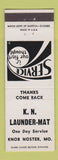 Matchbook Cover - KN Laundry Knob Noster MO