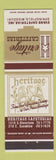 Matchbook Cover - Heritage Cafeterias Springfield MO