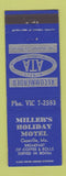 Matchbook Cover - Miller's Holiday Motel Cassville MO