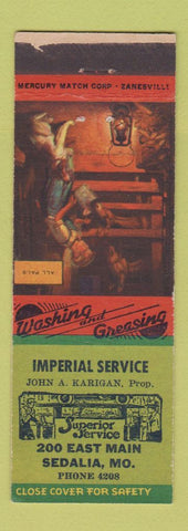 Matchbook Cover - Imperial Service oil gas Sedalia MO