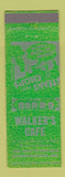 Matchbook Cover - Walker's Cafe Warrensburg MO MISCUT