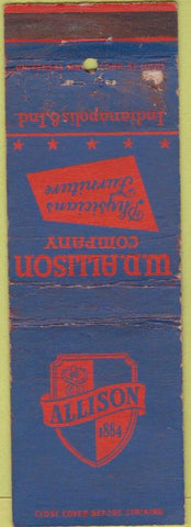 Matchbook Cover - WD Allison Furniture for Doctors Indianapolis IN WEAR