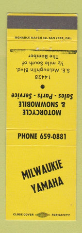 Matchbook Cover - Milwaukie Yamaha Motorcycles OR Snowmobiles