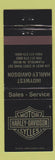 Matchbook Cover - Harley Davidson Motorcycles Plainfield IN